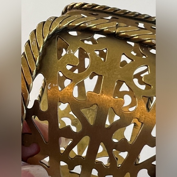 Vintage YSL Openwork Gold-Tone Cuff Bracelet w/Gripoix Glass Jewels - Picture 13 of 16